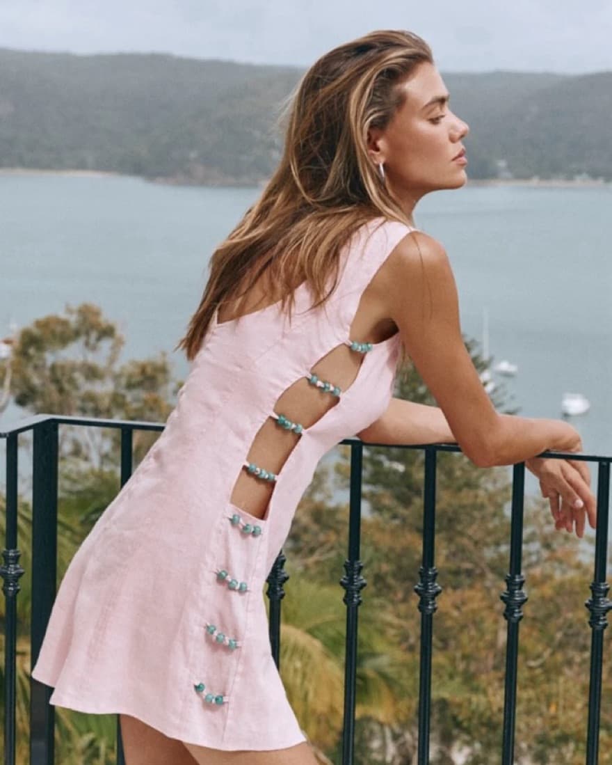 Tia Linen Mini Dress - Image 1