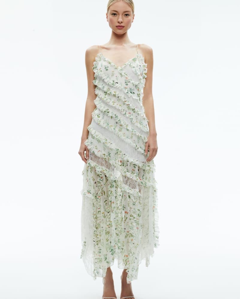 Alice & Olivia White Floral Lace Dress - Image 4