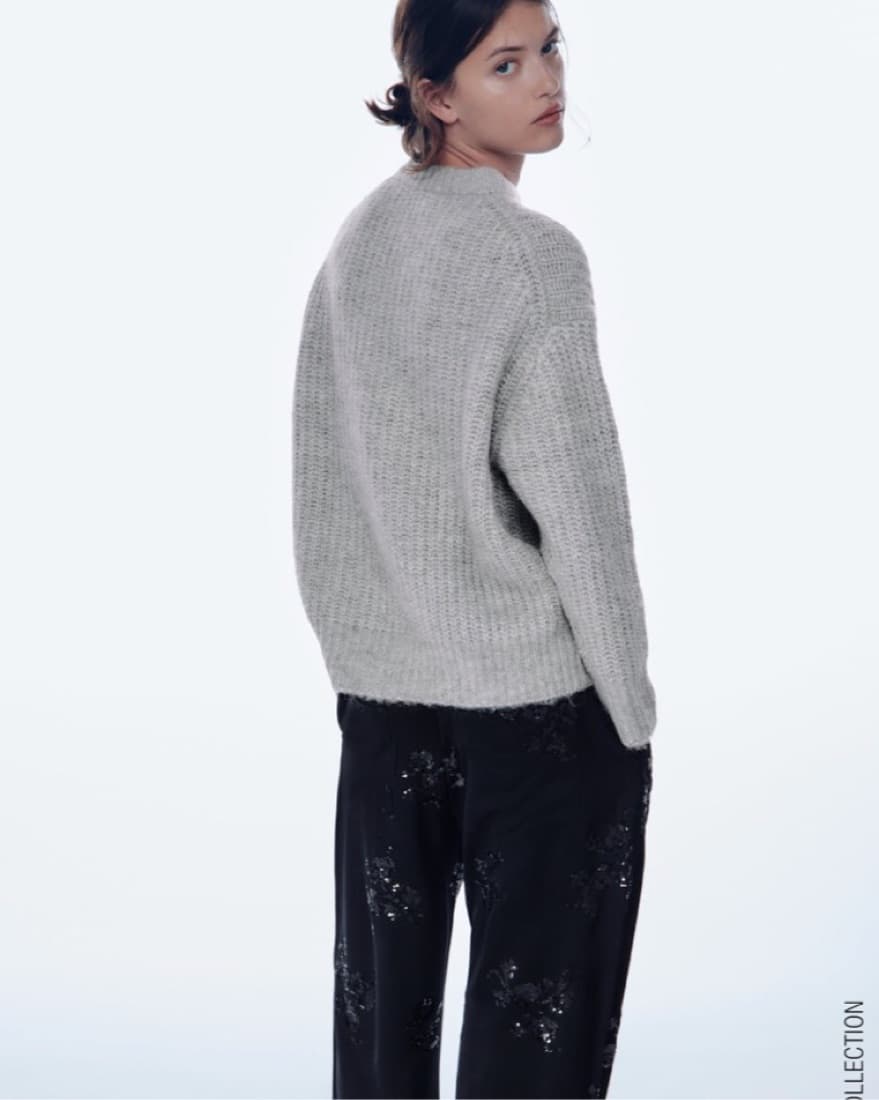 Grey Zara Knit Sweater - Image 2