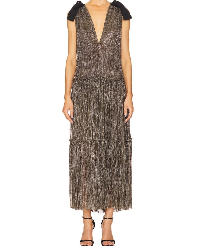 Sabina Musayev Ray Dress Gold XS - Image 1