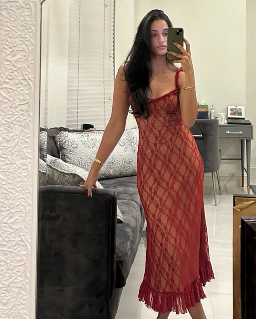 Deja Red Lace Dress  - Image 3