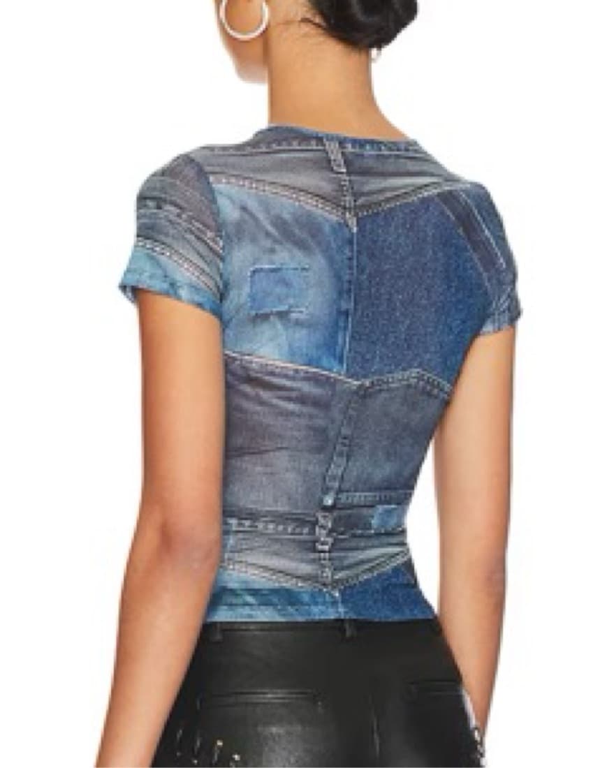 Miaou Mini Tee Denim Print  - Image 2