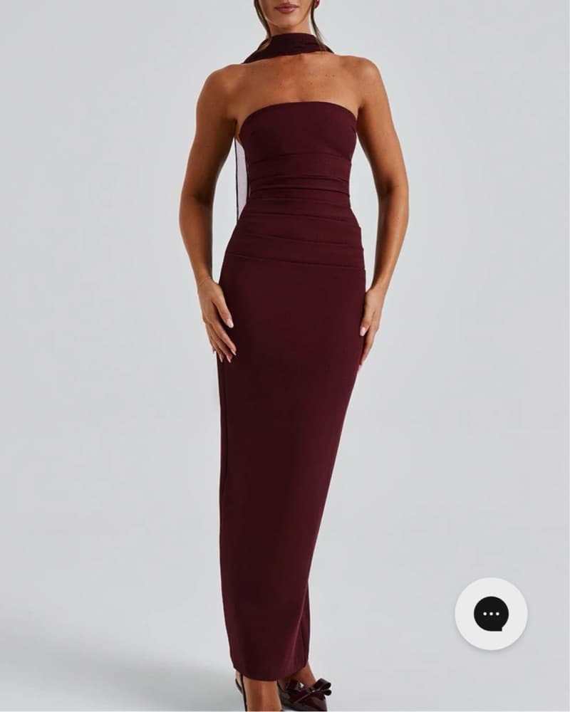 Yulia Maxi Dress - Cherry Lacquer - Image 4
