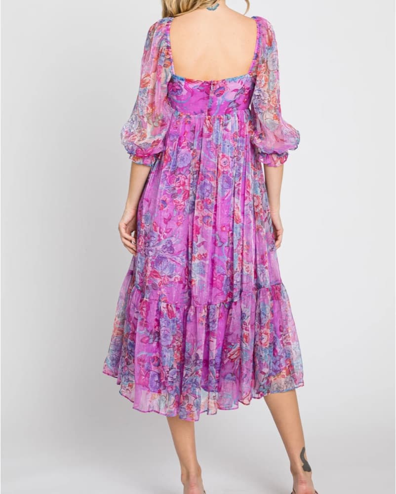 Pinkblush Shimmer Chiffon Midi - Image 2