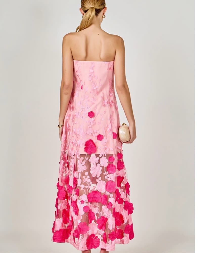 Endless Rose Strapless Pink Floral Maxi - Image 2