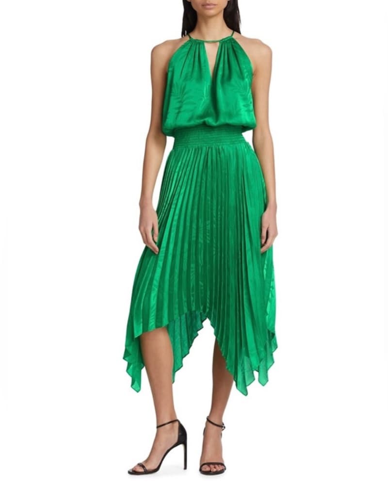 Ramy Brook Green Satin Bandana Dress  - Image 3