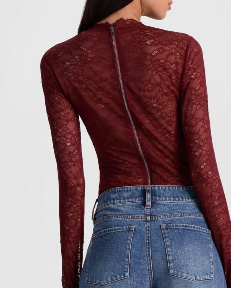 Alice + olivia red lace Bodysuit - Image 2
