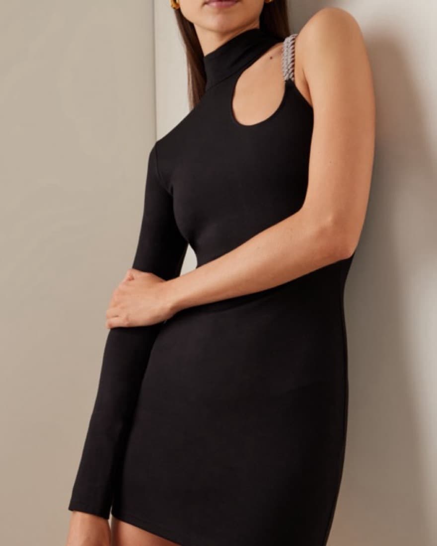 David Koma Mini Black Dress - Image 3