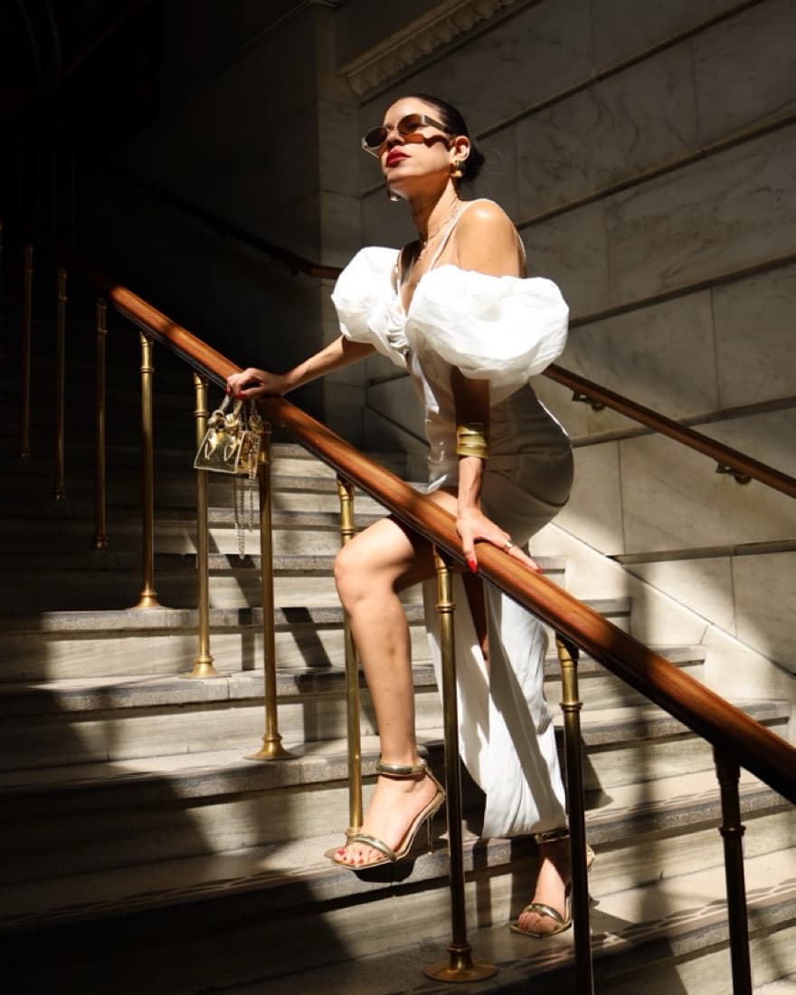 White Cutout Long Dress - Image 3