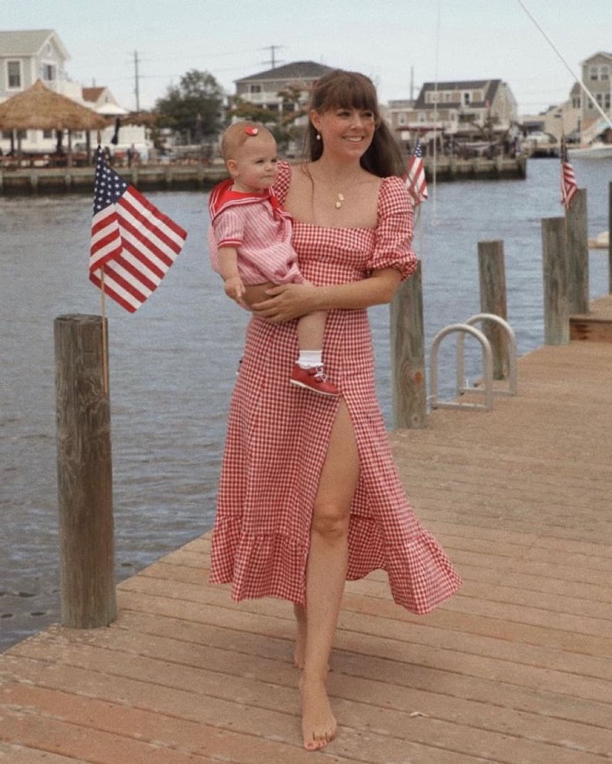 Reformation Red Checkered Dress - Image 1