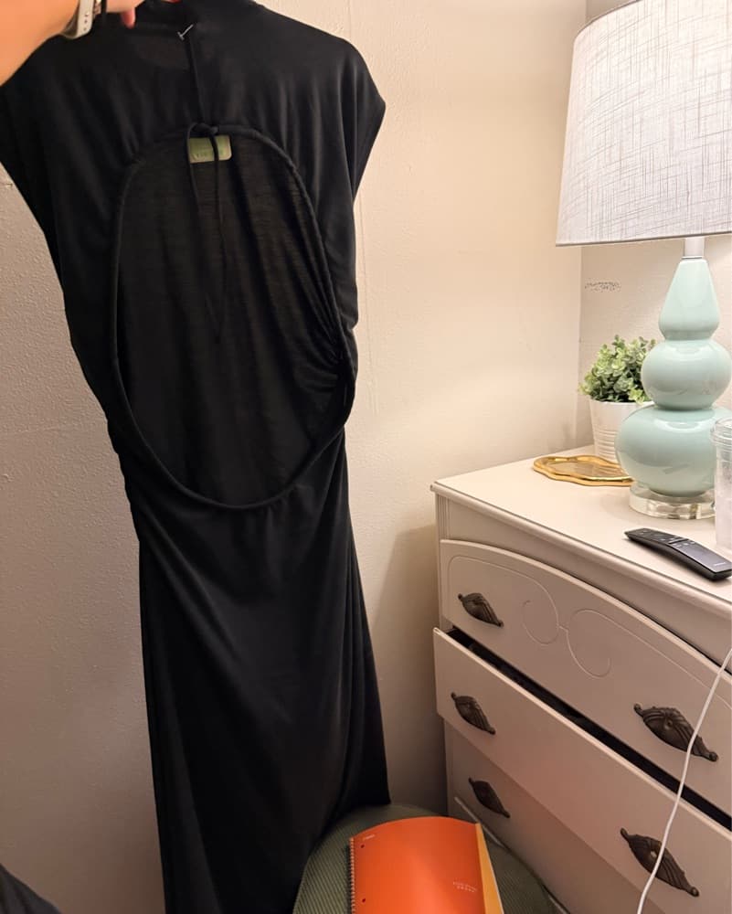 High Neck Open Back Maxi Dress - Image 2