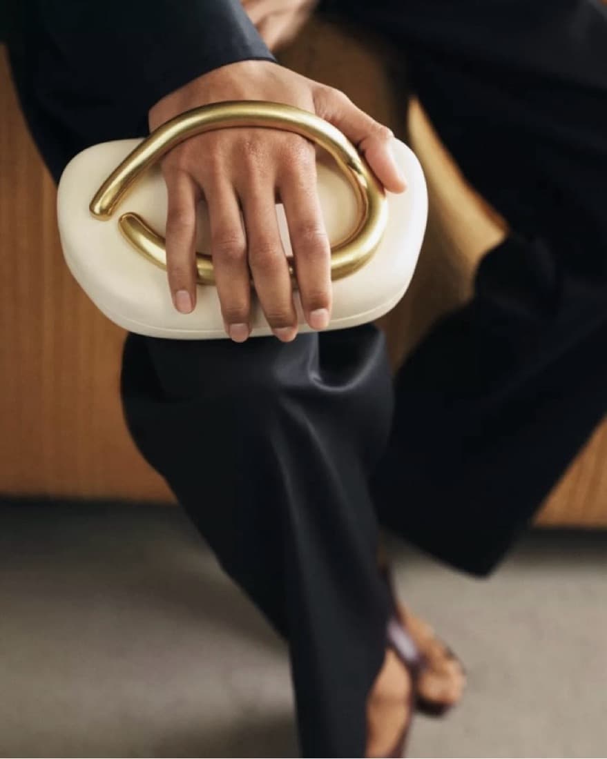 Cream and gold Clutch From Zara - Image 4