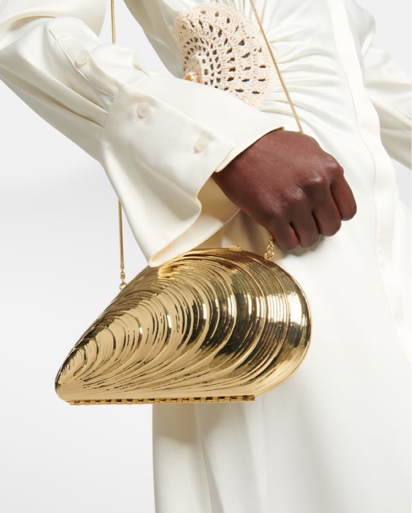 SIMKHAI Bridget Metal Oyster Clutch - Image 4