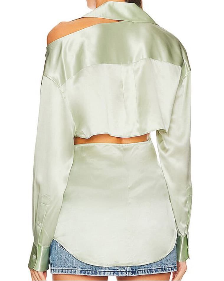 Alexander Wang Green Cutout Button Up - Image 2