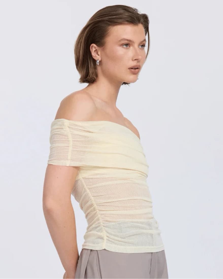 Butter Yellow Mesh Top  - Image 3