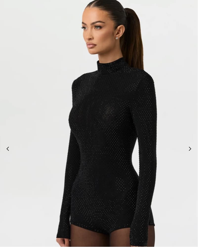 Black Sequin Romper - Image 2