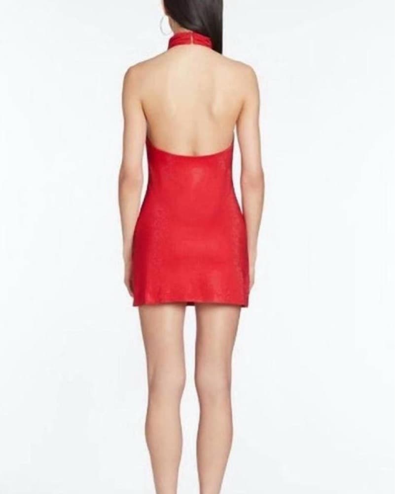 Amanda Uprichard Halter Rhinestone Dress - Image 2