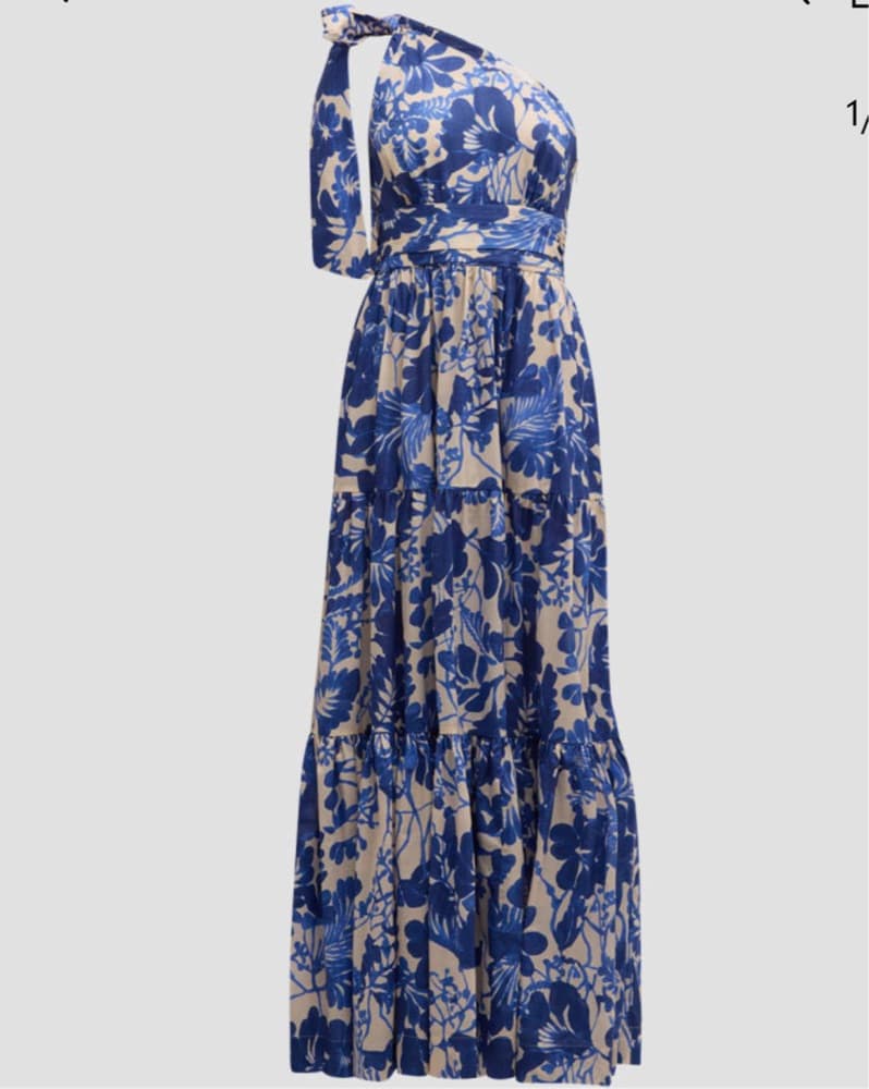 Vibrant Floral One-Shoulder Long Dress - Image 2