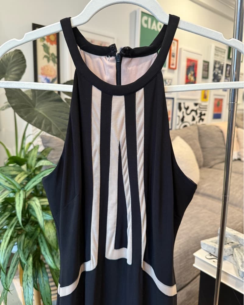 Black Mesh Lined Dress - Image 2