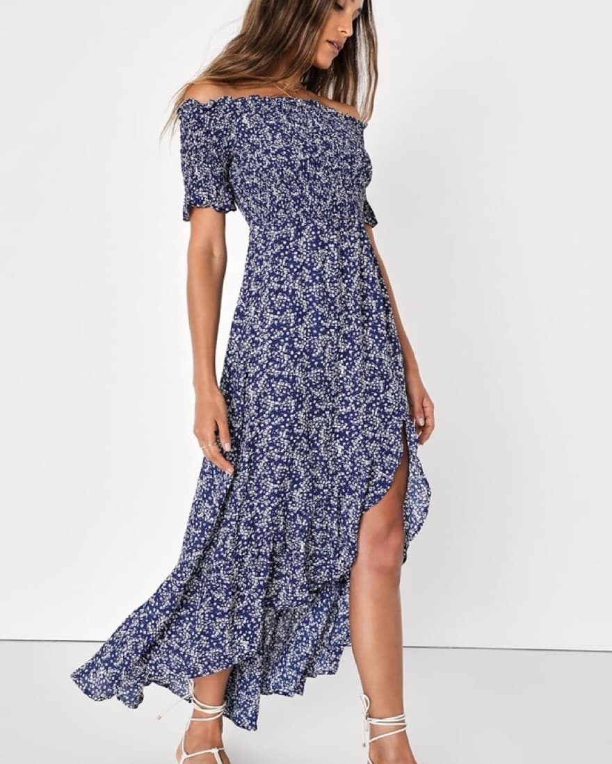 Fleur-tation Navy Blue Floral Print Off- - Image 3