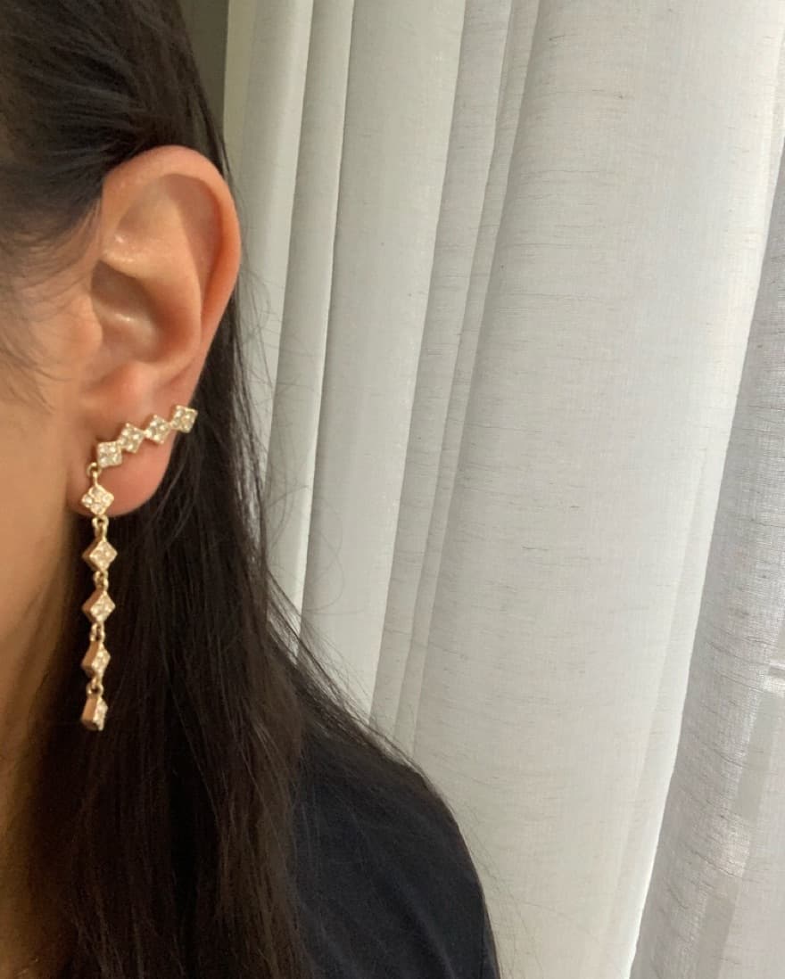 Gold Drop Ear Crawler Earrings - Image 1