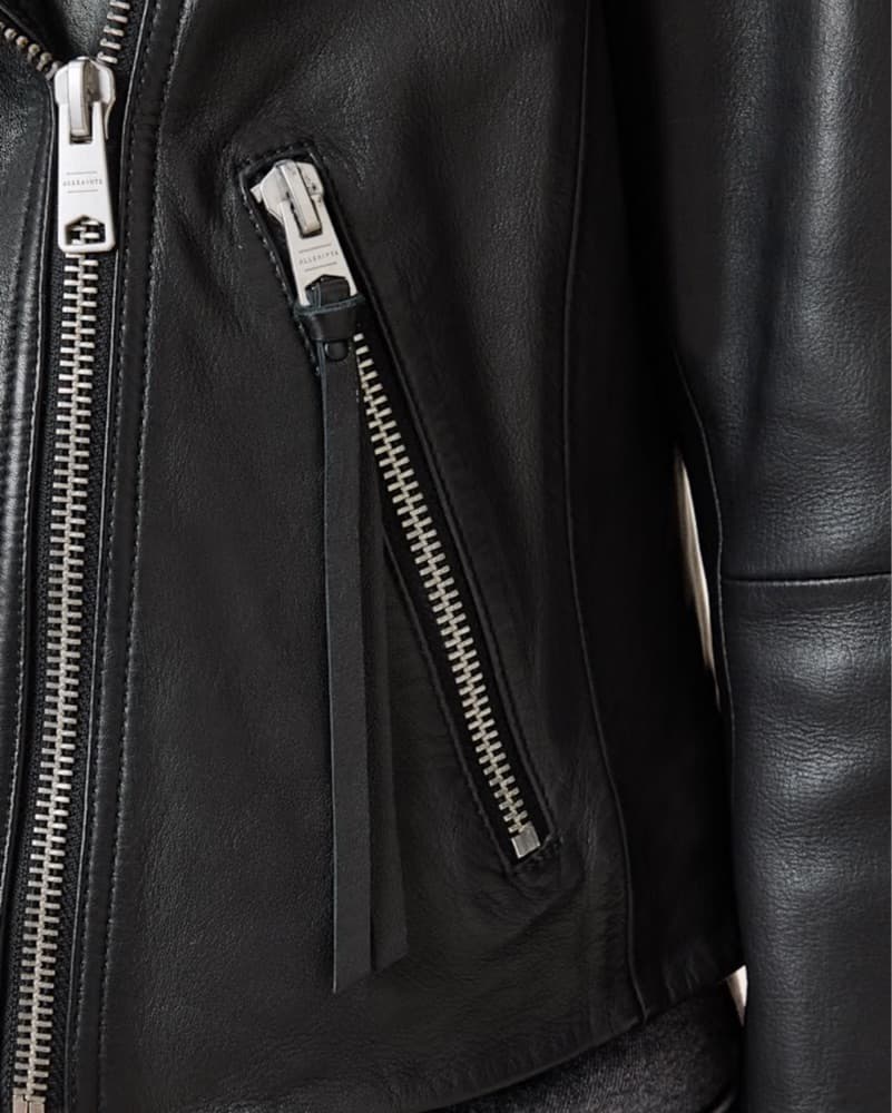 Allsaints Dalby Slim Fit Leather Jacket - Image 2