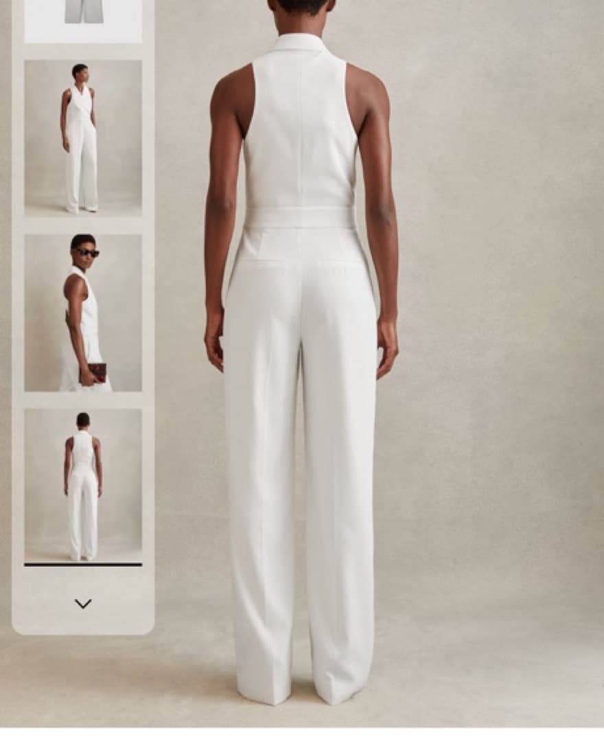 Reiss White Jumpsuit Petite Size  - Image 3
