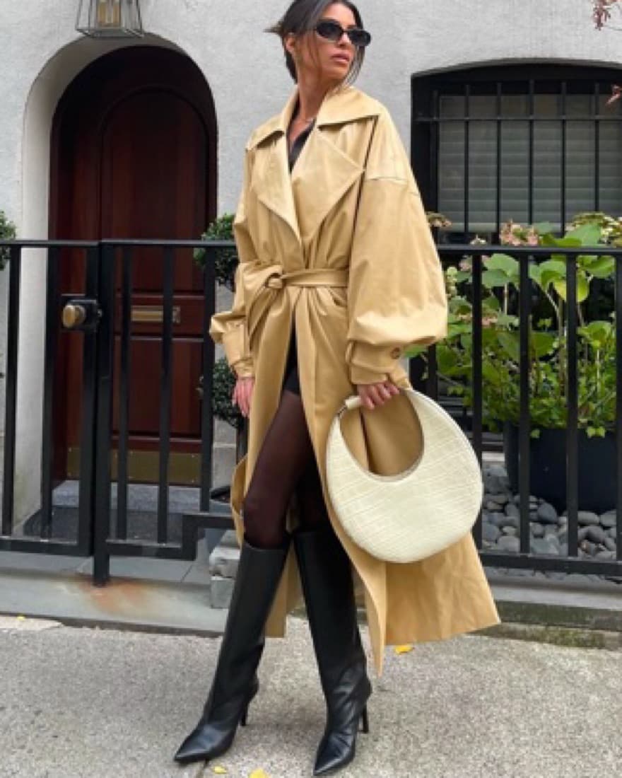 Helsa Leather Trench Coat - Image 2