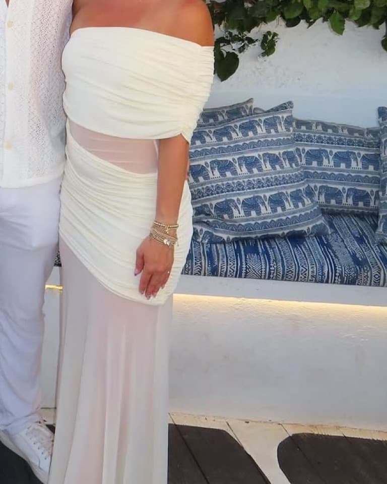 Elegant Off-Shoulder Ruched Maxi Dress - Image 1