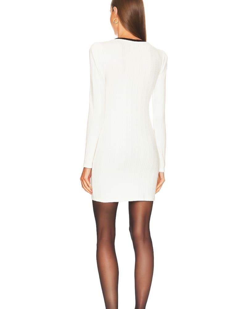 Majorelle Mathilde White Knit Mini Dress - Image 3