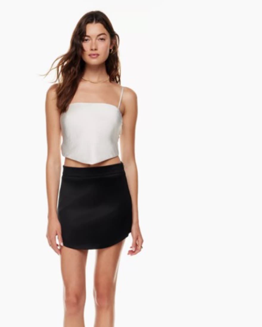 Aritzia White Satin Crop  - Image 1