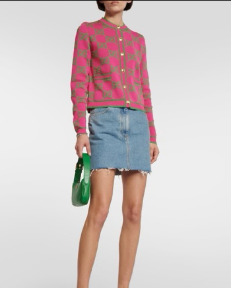Gucci Jacquard Pink Cardigan - Image 4