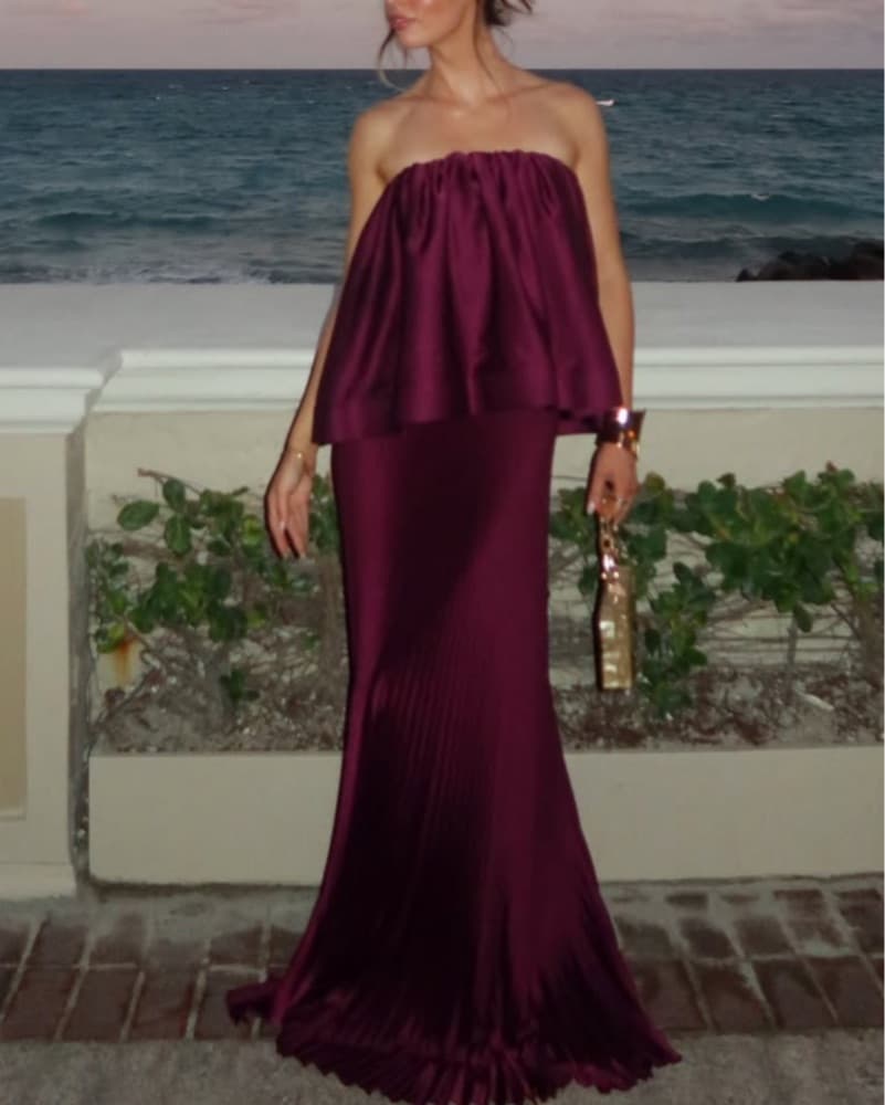 L’idee Black Tie Two Piece Gown (Wine)  - Image 1