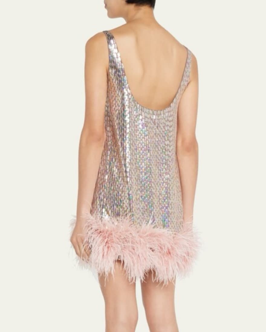 Alexis Iridescent Mini Dress Feathers - Image 2