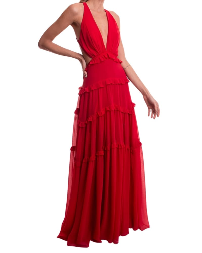 Agilita Red Ruffle Dress - Image 1
