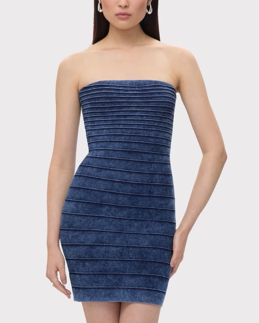 Herve Leger Blue Joan Dress - Image 3