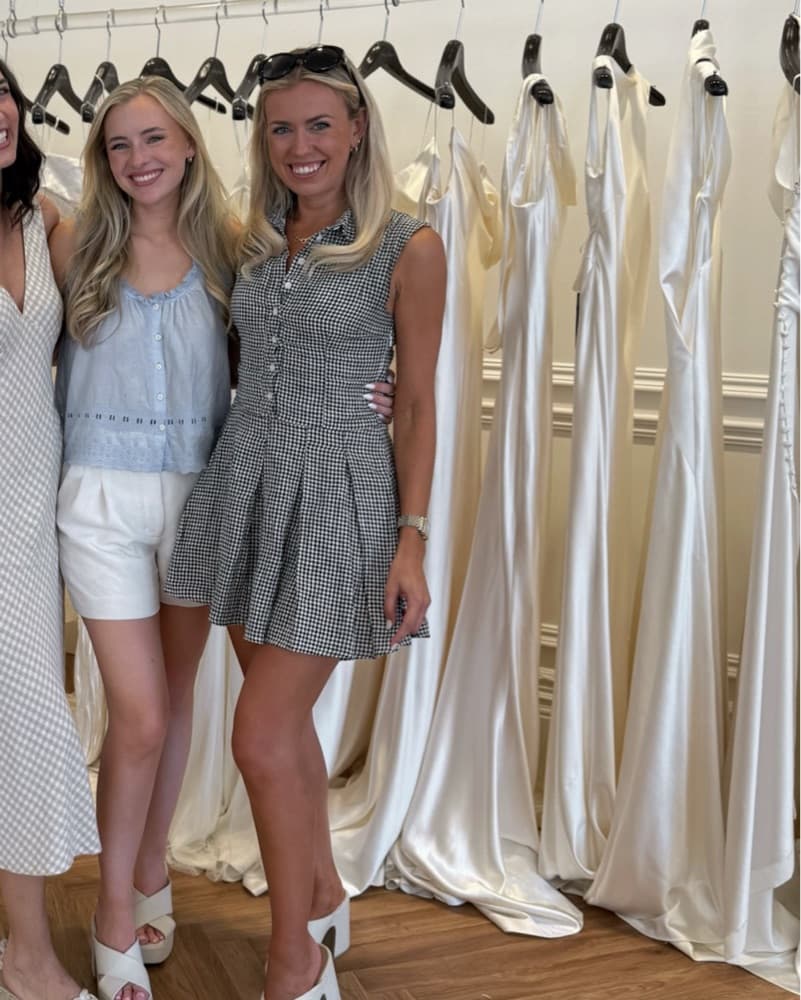 Olivaceous Gingham Mini Dress - Image 1