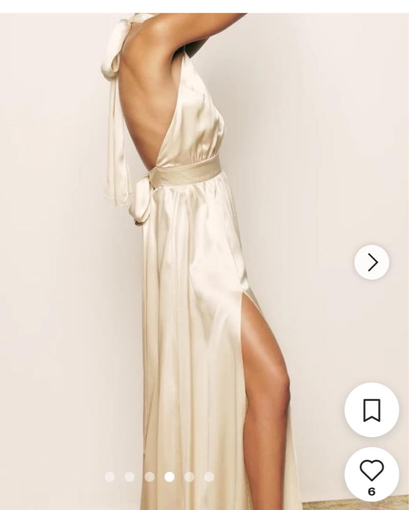 Reformation Alani Backless Silk Dress - Image 3