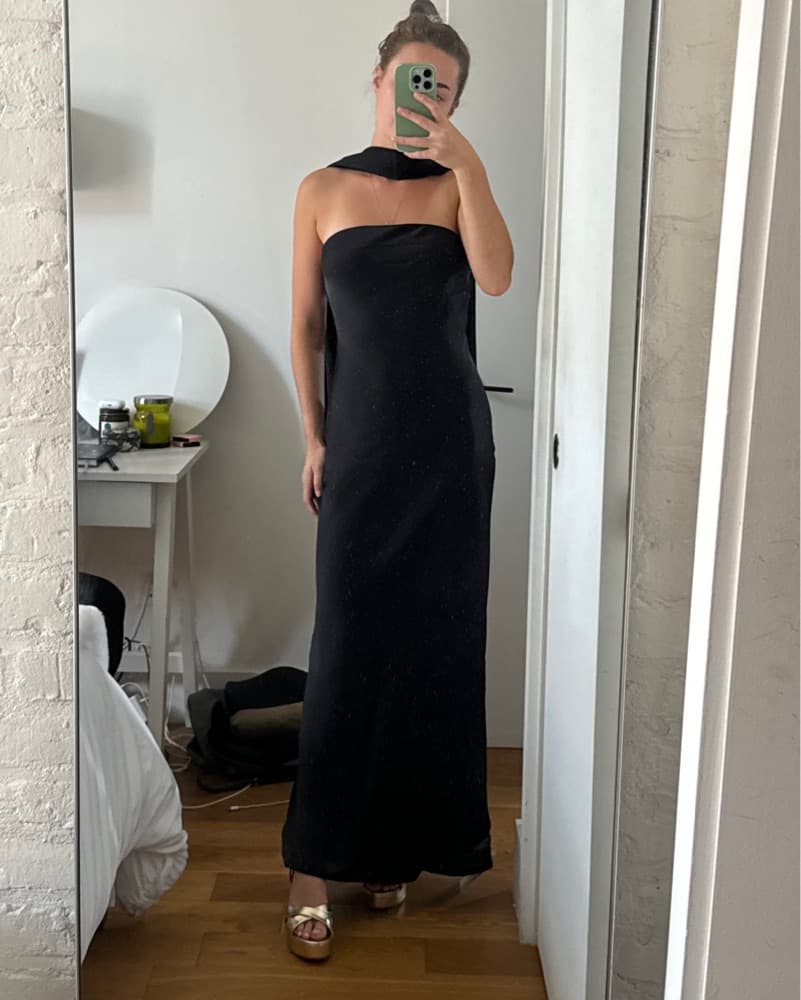 Julia Strapless Scarf Maxi Dress - Image 4