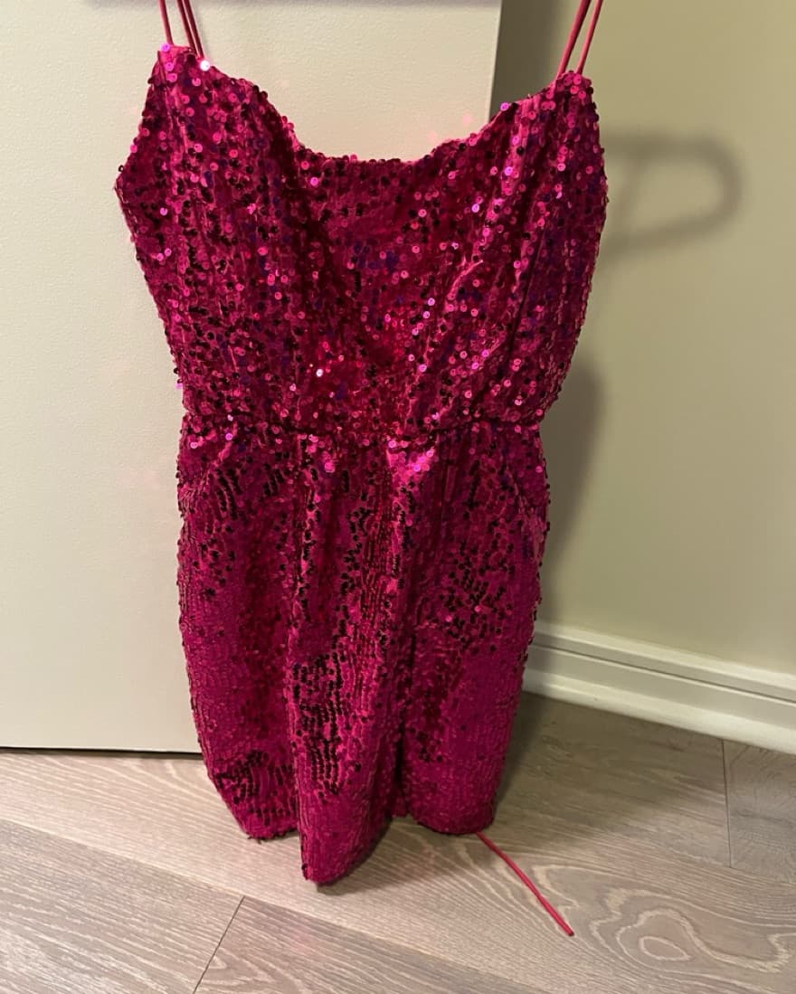 Pink Sequin Corset Dress - Image 2