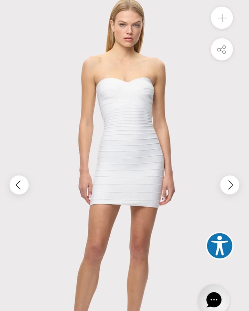 Herve Leger White Mini Bandage Dress - Image 2