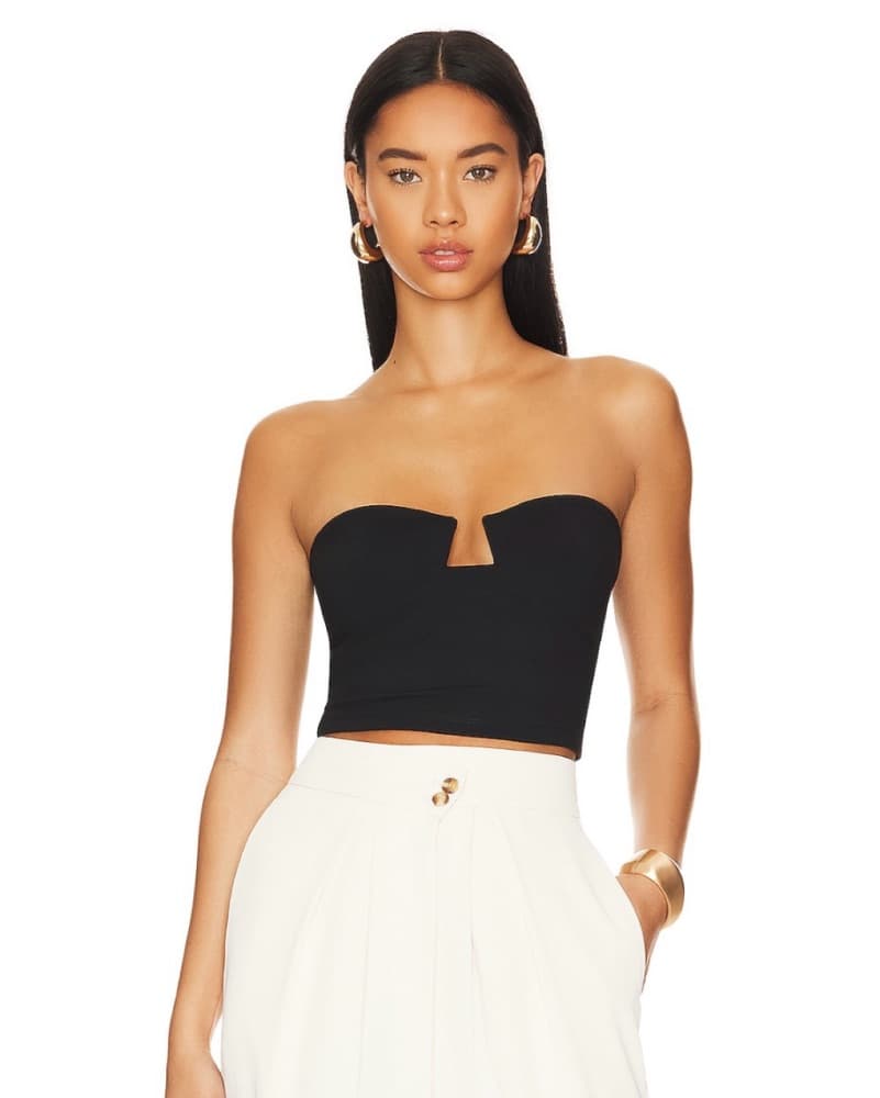 Black Bustier Crop Top  - Image 2