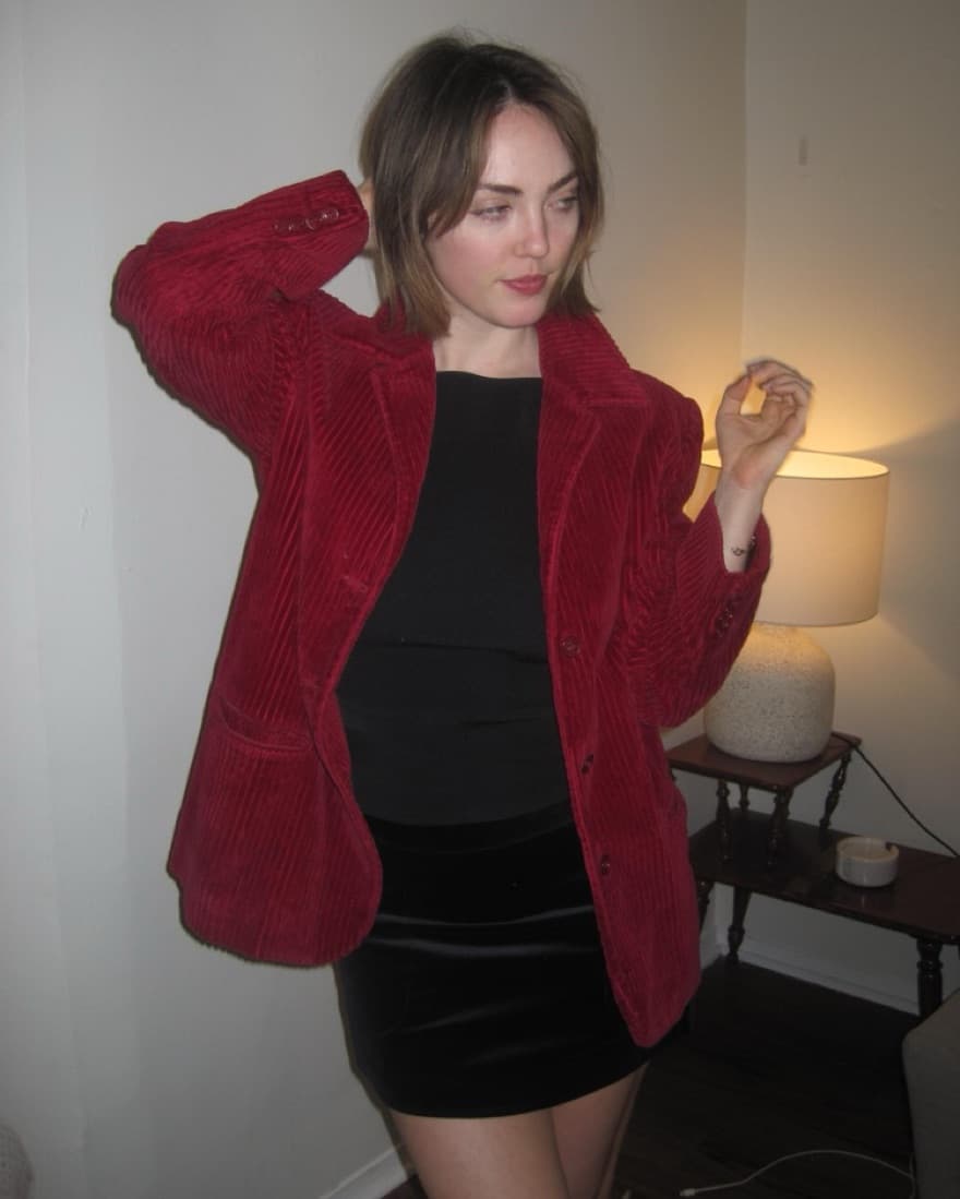 Cordouroy Red Jacket - Image 2