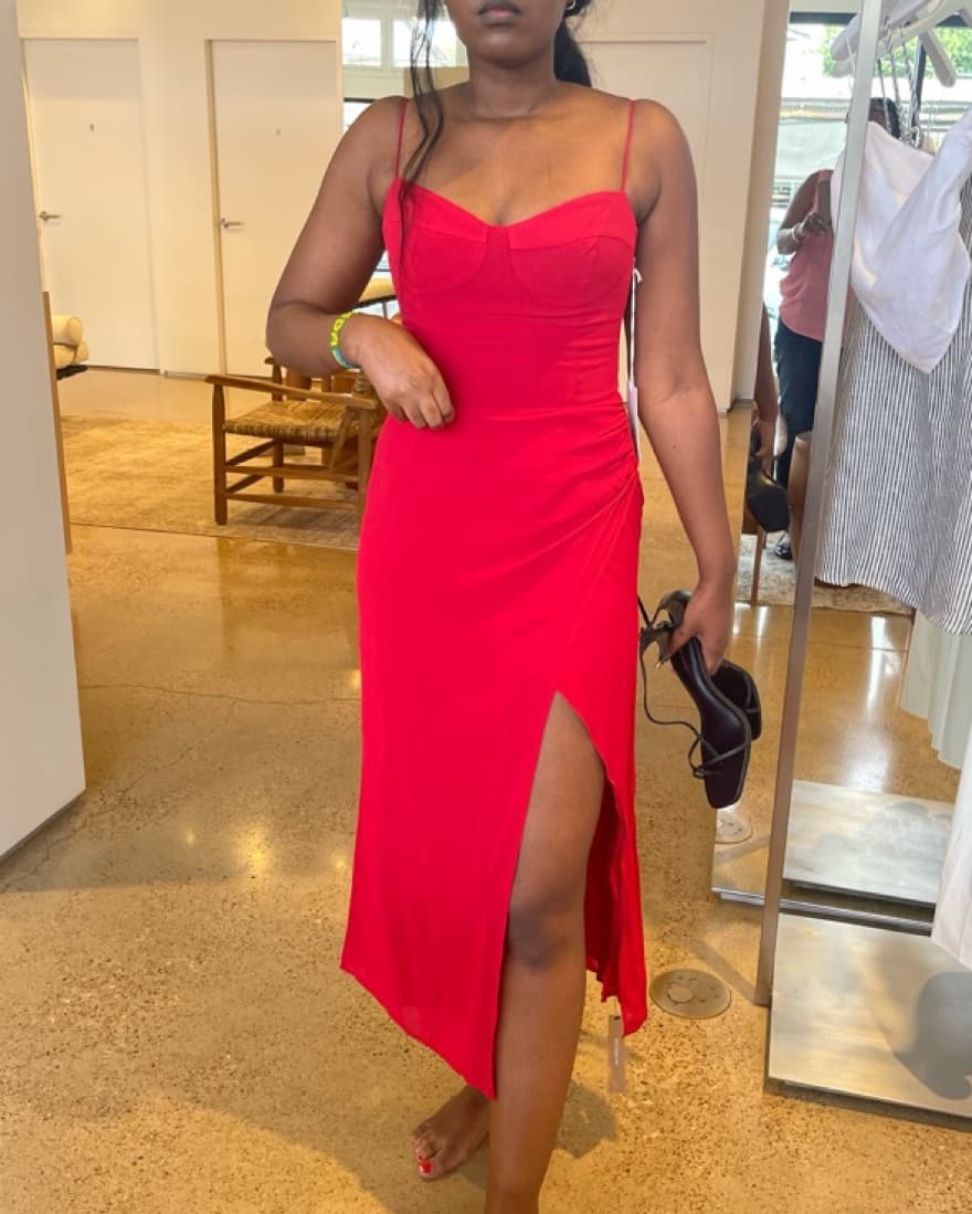 Reformation Kourtney Dress Red - Image 3