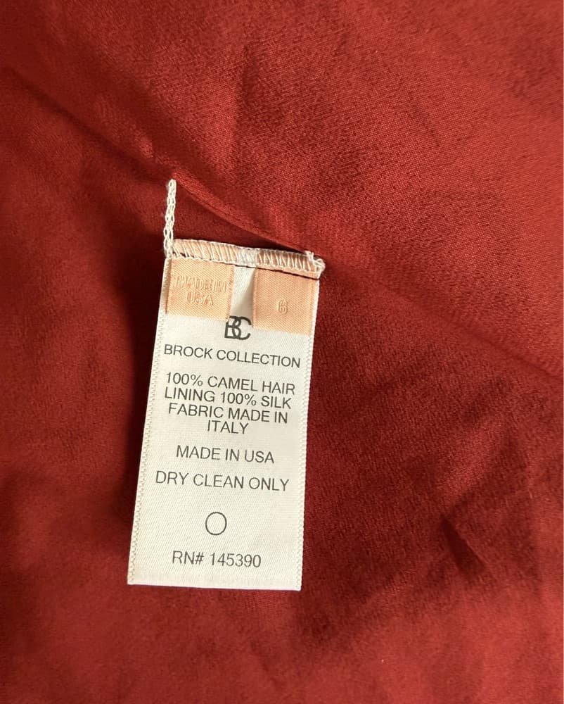 Brock Collection Camel Hair Red Pea Coat - Image 5