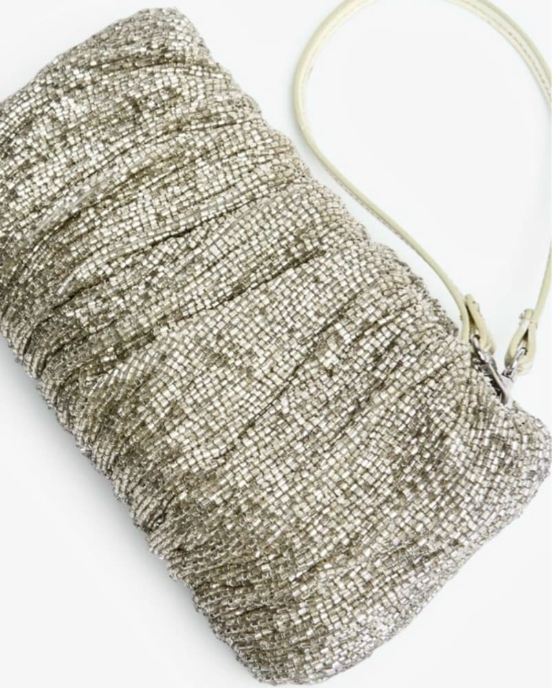 Staud Silver Beaded Bean Bag - Image 6
