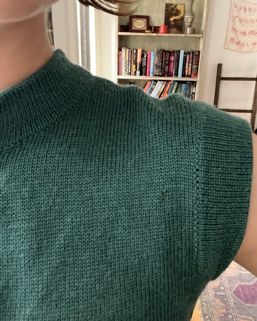 Vintage Green Wool Keyhole Top - Image 4