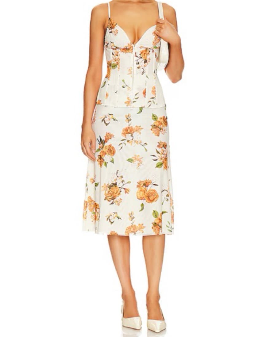 WeWoreWhat Corset Top & Midi Skirt Set - Image 1