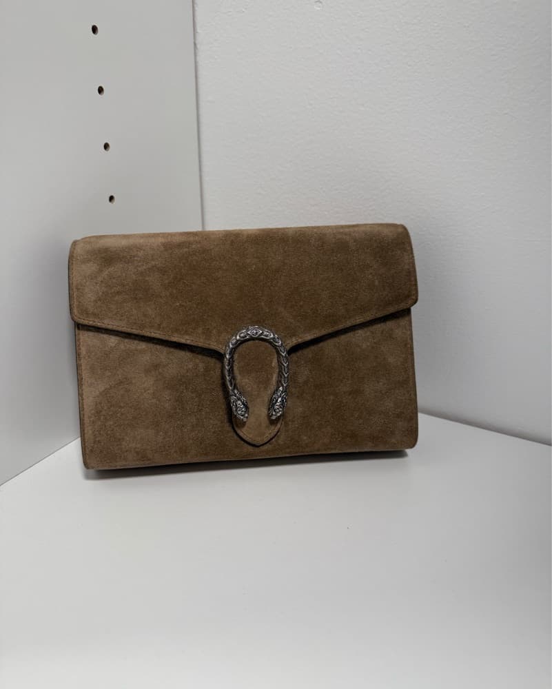Suede Gucci Envelope Clutch - Image 1