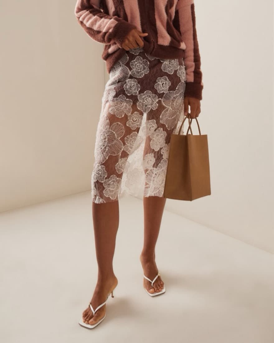 Siedrés Siam Floral Sheer Lace Skirt h - Image 3